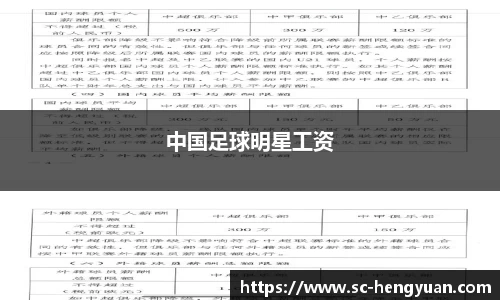 中国足球明星工资